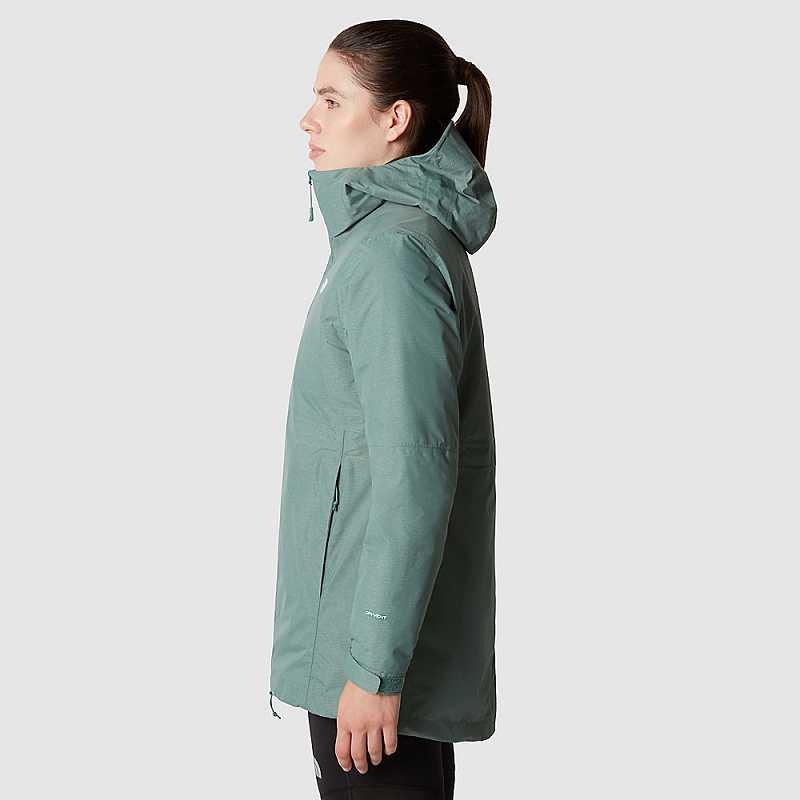 Women's The North Face Hikesteller Triclimate 3 In 1 Jackets Dark Olive White / Deep Green | Malaysia-5971283