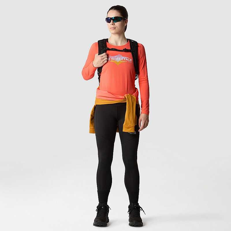 Women's The North Face Kikash Long-Sleeve T Shirts Orange | Malaysia-9763028