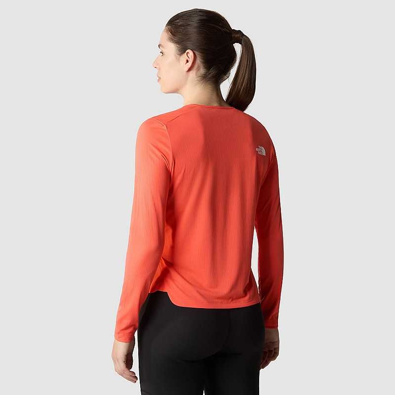 Women's The North Face Kikash Long-Sleeve T Shirts Orange | Malaysia-9763028