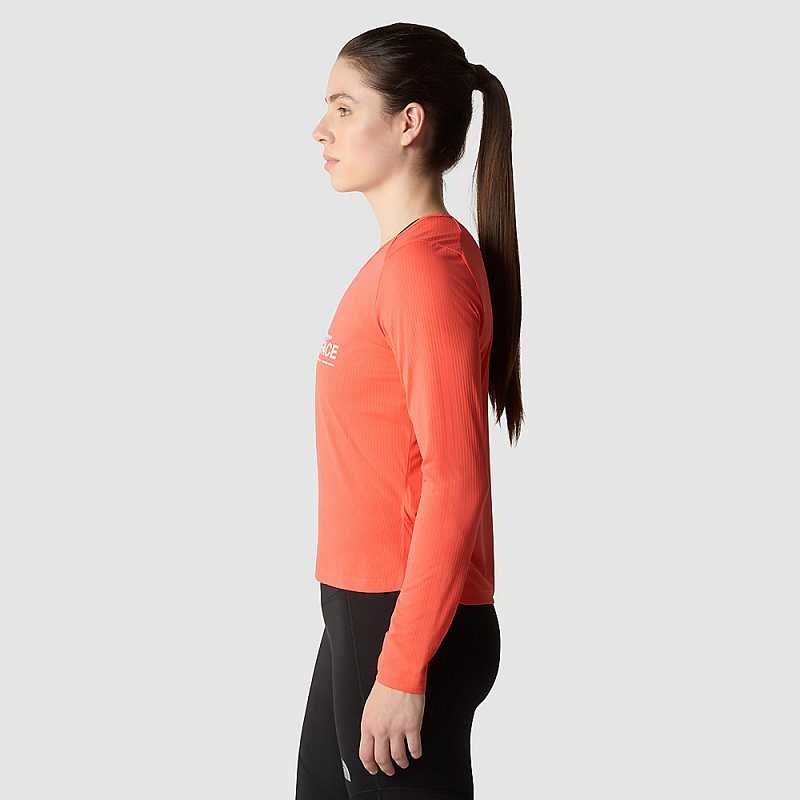 Women's The North Face Kikash Long-Sleeve T Shirts Orange | Malaysia-9763028