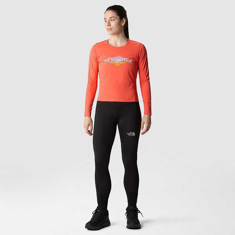 Women's The North Face Kikash Long-Sleeve T Shirts Orange | Malaysia-9763028