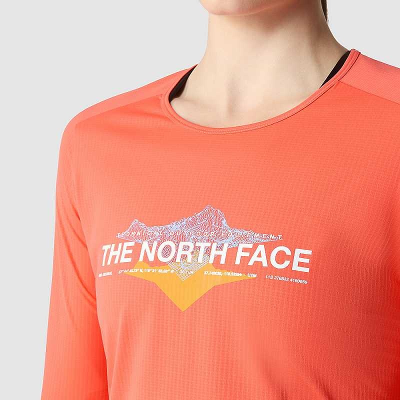 Women's The North Face Kikash Long-Sleeve T Shirts Orange | Malaysia-9763028