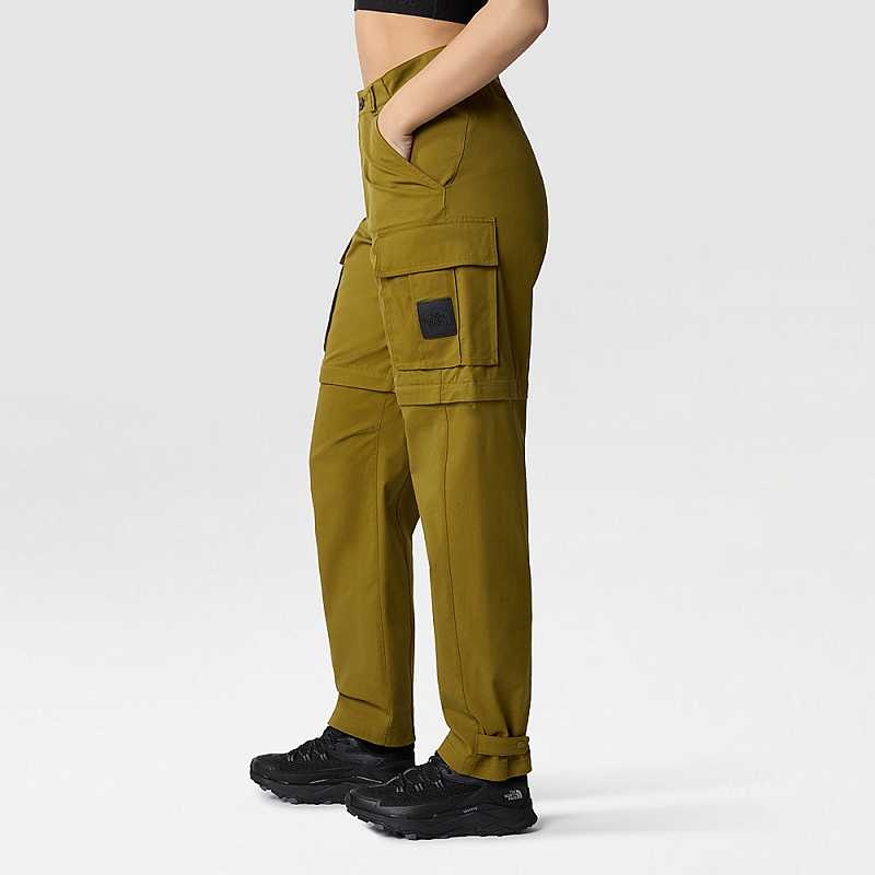 Women's The North Face NSE Convertible Straight Loose Cargo Pants Green | Malaysia-2314978