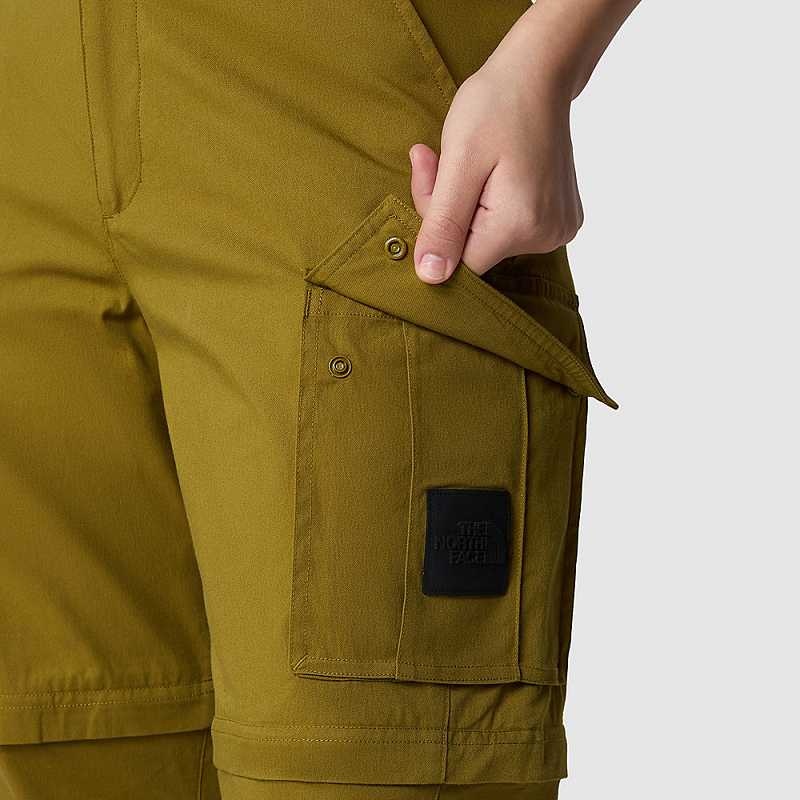 Women's The North Face NSE Convertible Straight Loose Cargo Pants Green | Malaysia-2314978