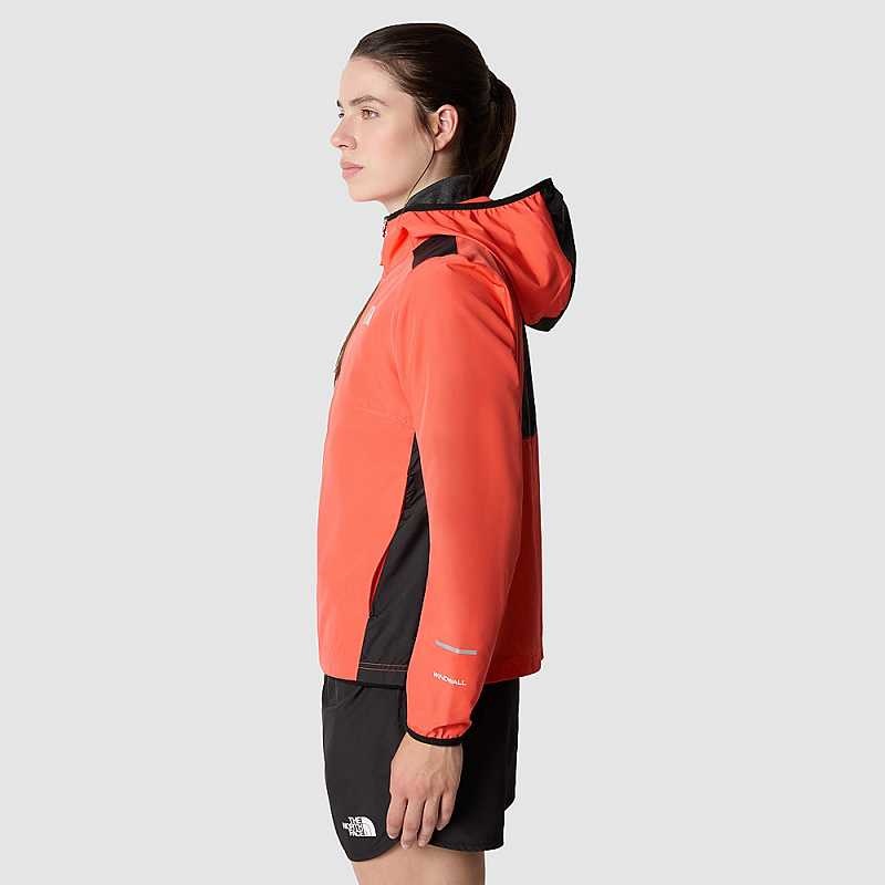 Women's The North Face Run Wind Windbreaker Orange | Malaysia-8135790