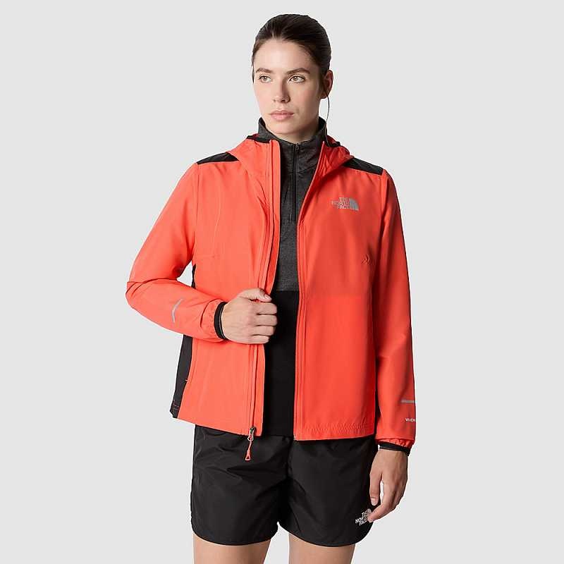 Women's The North Face Run Wind Windbreaker Orange | Malaysia-8135790