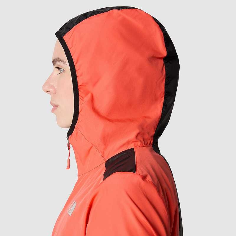 Women's The North Face Run Wind Windbreaker Orange | Malaysia-8135790